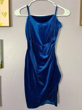 Velvet blue Dillards, junior dress worn once